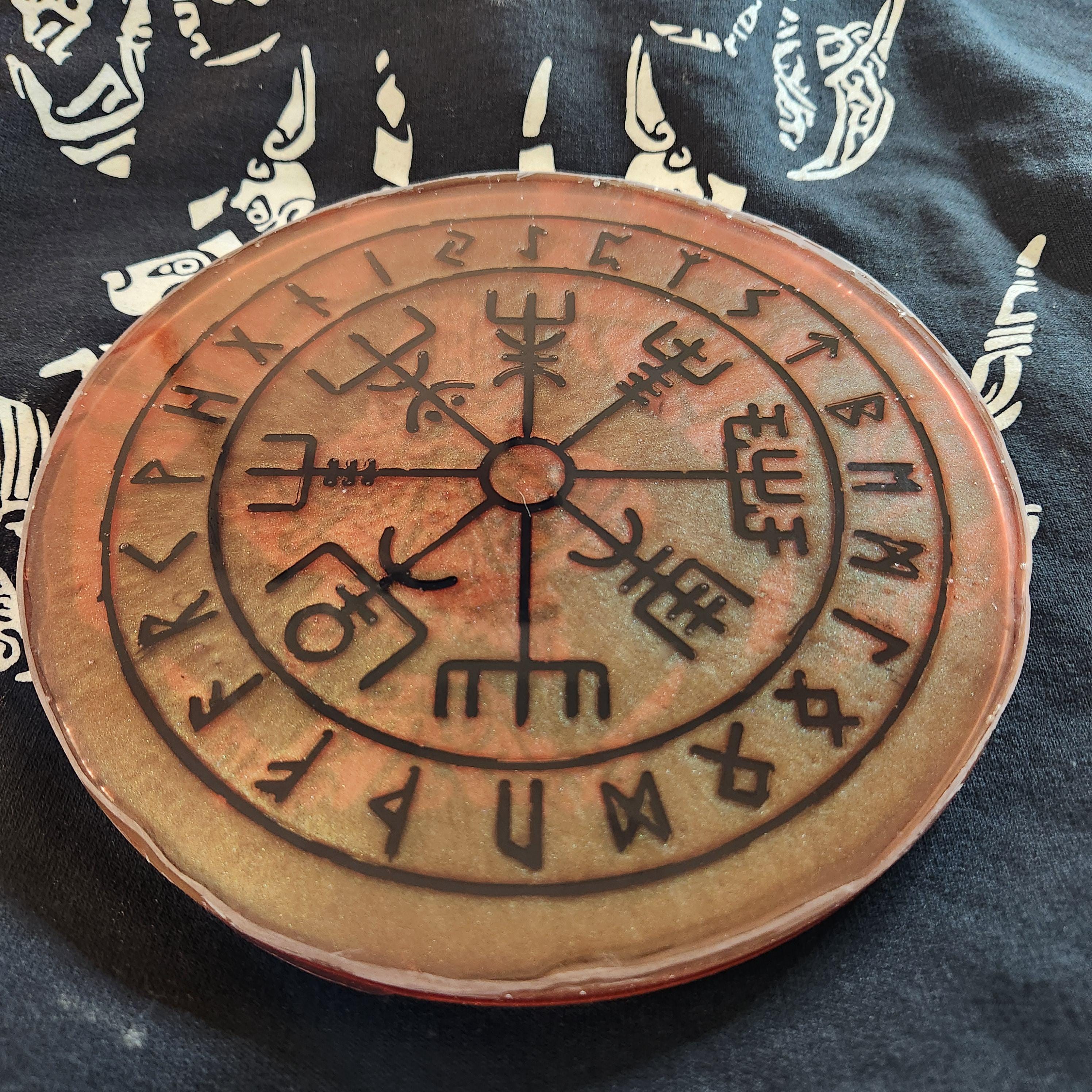Vegvisir Rune Slab for Charging Rune, Crystals, for Guidance, Altars ...