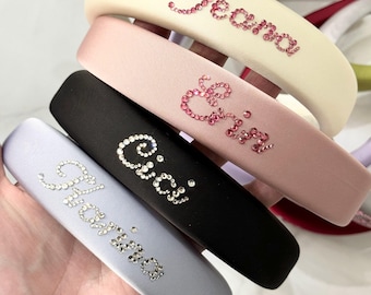 Personalized Headband, Rhinestone Headband, Custom Name Hair Band