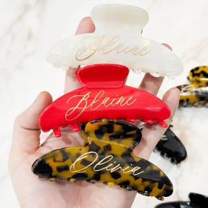 Personalized Hair Claw Clip,Engraved Customized Name Claw Clip