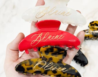 Personalized Hair Claw Clip,Engraved Customized Name Claw Clip