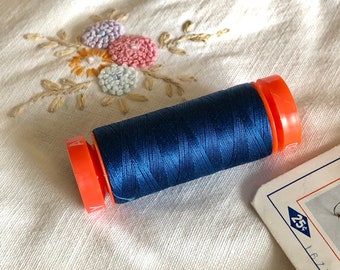 1 Spool Dark Royal Blue 100% Cotton Thread, Aurifil 50 wt all purpose Thread color 2783, Sewing Quilting