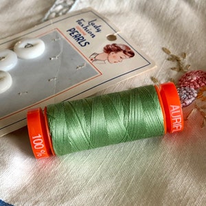 1 Spool Spring Green 100% Cotton Thread, Aurifil 50 wt all purpose Thread color 2840, Sewing Quilting