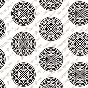 Hmong Heart Print, Hmong Art, Hmong Print, Hmong Pattern, Hmong Digital Art.