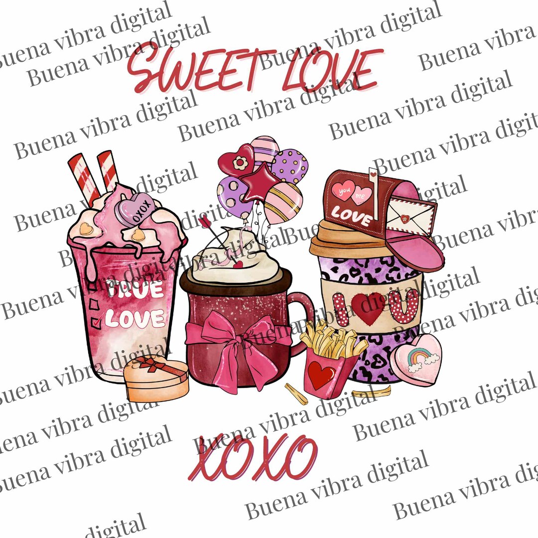 Xoxo Valentine Coffee Drink PNG, Coffee Valentine Sublimation PDF ...