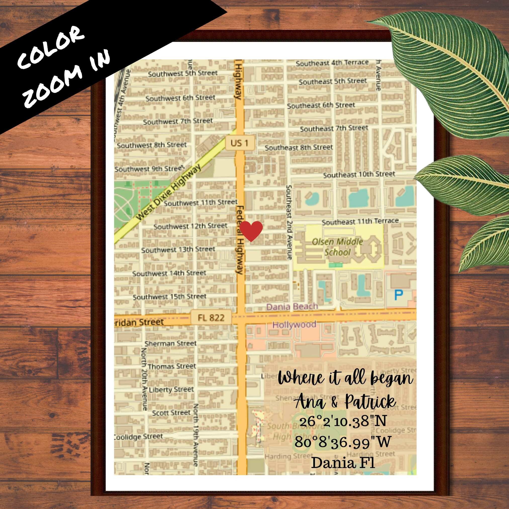 Where We Met Map Personalized Map - Il Fullxfull.4629599379 62hf 