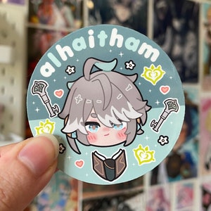 Alhaitham Genshin round sticker / Vinyl Sticker