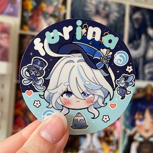 Furina Genshin round sticker / Vinyl Sticker