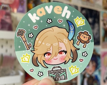 Kaveh Genshin round sticker / Vinyl Sticker