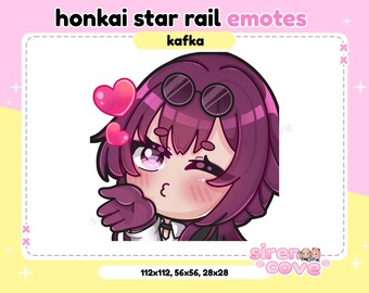 Kafka emote Honkai Star Rail pour Twitch, Discord et Youtube / Kawaii, Pour Streamer,