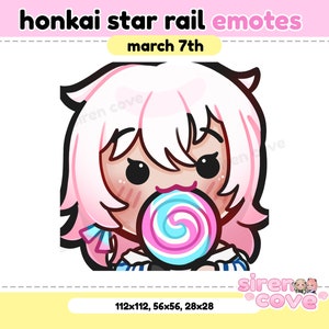 March 7th Lollypop emote Honkai Star Rail for Twitch, Discord and Youtube / Kawaii, For Streamer,