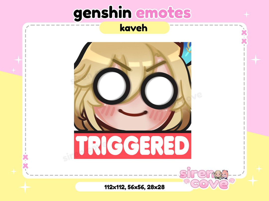 Kaveh Triggered Emotes Genshin Impact for Twitch, Discord and Youtube