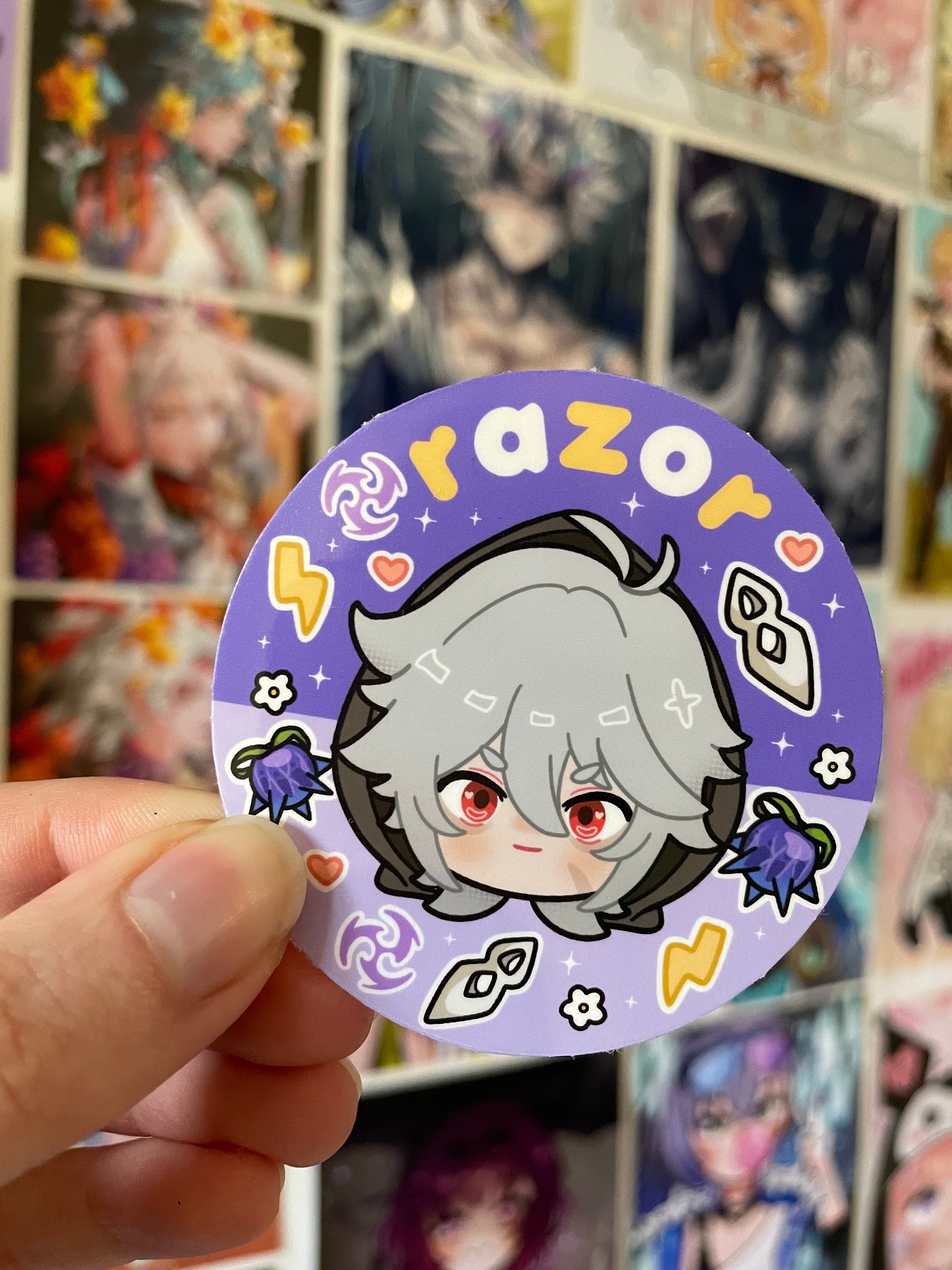 Sticker Cute Razor Razor Genshin Round Sticker / Vinyl Sticker - Etsy