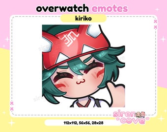 Kiriko emotikony Overwatch dla Twitch, Discord i Youtube / Kawaii, Dla Streamerów,