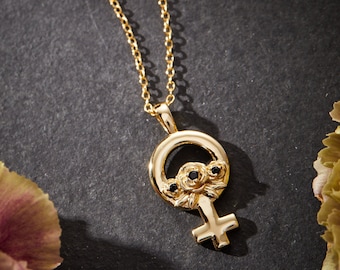 Venus Symbol Necklace, Femininst Necklace, Gender Symbol Necklace, Female Power Necklace, Goddess Necklace, Venus Goddess Symbol