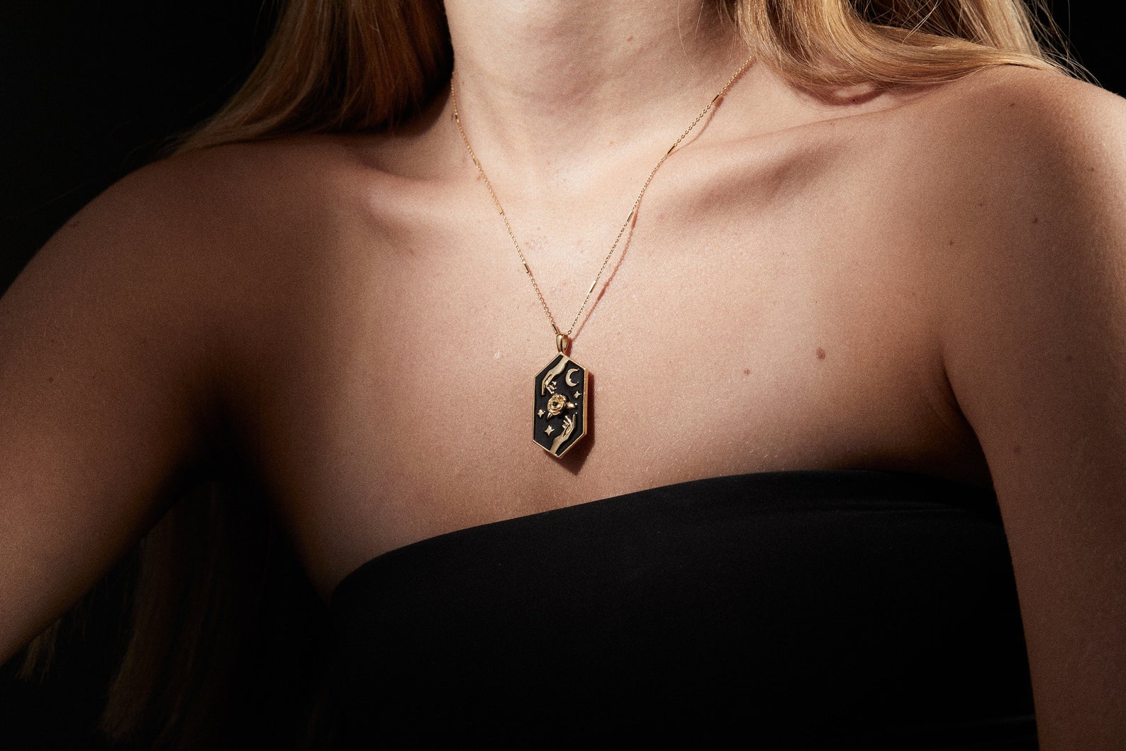 Divine Rose Pendant Necklace Celestial Necklace Moon And Stars divine-rose-pendant-necklace-celestial-necklace-moon-and-stars