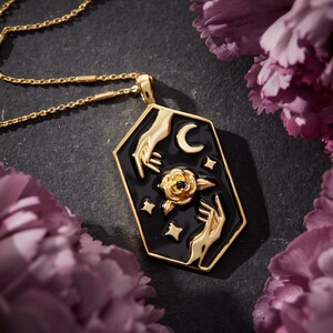 Divine Rose Pendant Necklace Celestial Necklace Moon And Stars divine-rose-pendant-necklace-celestial-necklace-moon-and-stars