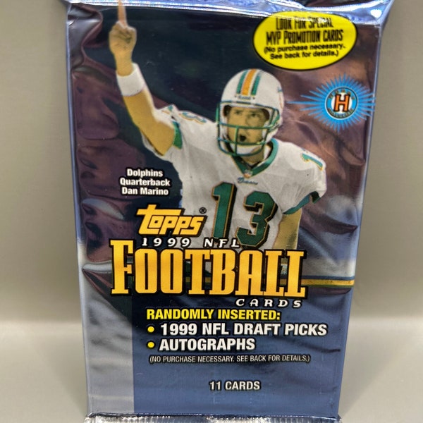 1999 Topps NFL Football Hobby  11 Card 1 Sealed Pack. Possible Autograph!!