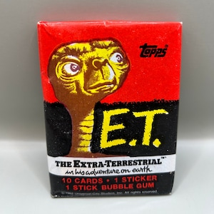 1982 Topps E.T. トレーディング カード (1) 未開封ワックス パック、BBCE ボックス未開封!