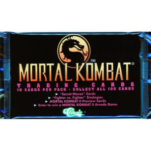 Cartes à collectionner classiques Mortal Kombat série 1 1994 - (1) paquet non ouvert d'une boîte scellée - 10 cartes - jeu vidéo vintage à collectionner