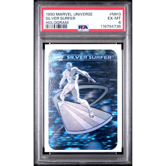 1990 Marvel Universe Hologram #MH3 Silver Surfer PSA 6 EX-MT Vintage Marvel Trading Card 1990 Marvel Universe Hologram #MH3 Silver Surfer PSA 6 EX-MT Vintage Marvel Trading Card