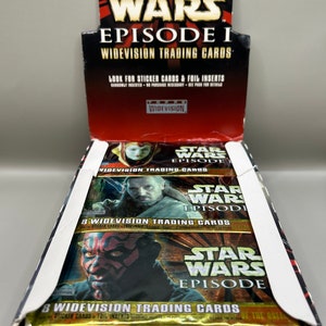 1999 Topps Star Wars, épisode 1, cartes à collectionner Widevision (1) paquet scellé.