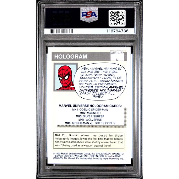 1990 Marvel Universe Hologram #MH3 Silver Surfer PSA 6 EX-MT  Vintage  Marvel Trading Card