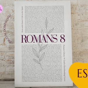 ESV Wine Colored Minimalist Romans 8 Full Chapter Printable Wall Art | Romans 8 ESV Wall Art | Minimal Modern Bible Verse Home Decor