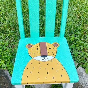 Hand Painted kids chairs Wood Accent Stool