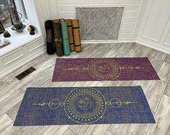 Non-Slip Jute Yoga Mat With Crescent Design