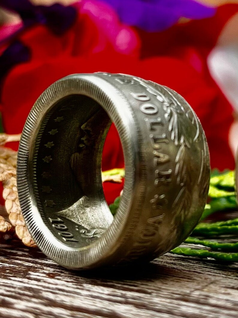 Morgan Handmade Rations Handmade 1901 Morgan Dollar Coin Ring • 90% Silver • US Size 8-11 - Etsy