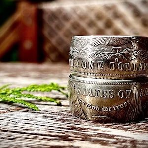 Handmade 1901 Morgan Dollar Coin Ring •  90% Silver •  US Size 8-11