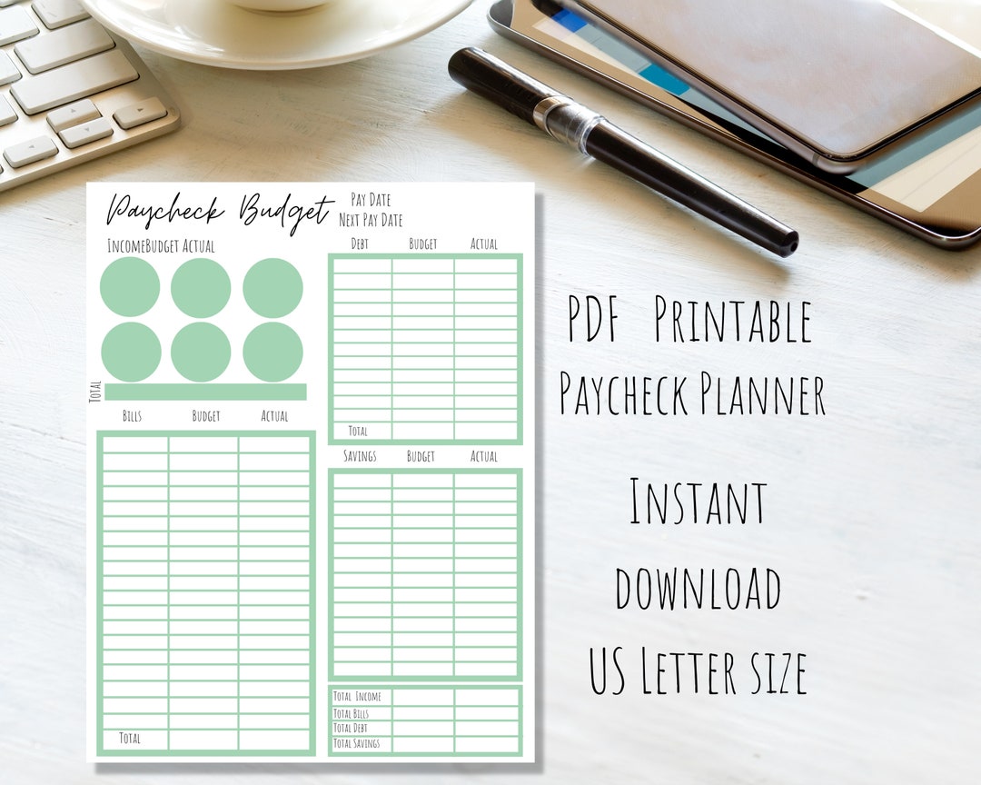 Printable Paycheck Planner - Etsy