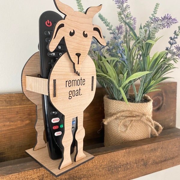 Remote Control Holder | Goat Lover Gift | Remote Caddy | Funny Remote Control Holder