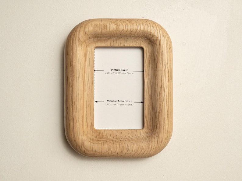 Small Walnut or Oak Picture Frame, Magnetic Fridge or Wall, for Instax Mini Oak
