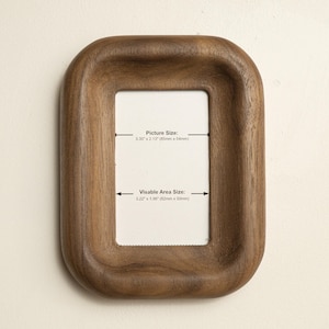 Small Walnut or Oak Picture Frame, Magnetic Fridge or Wall, for Instax Mini Walnut