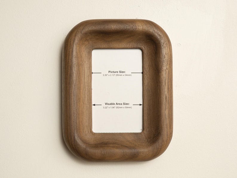 Small Walnut or Oak Picture Frame, Magnetic Fridge or Wall, for Instax Mini Walnut