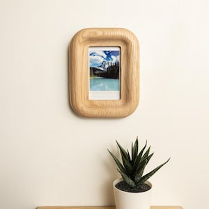 Small Walnut or Oak Picture Frame, Magnetic Fridge or Wall, for Instax Mini image 9
