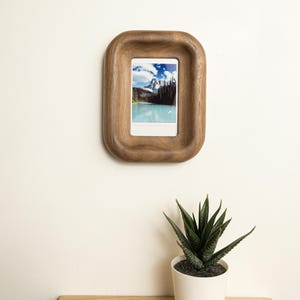 Small Walnut or Oak Picture Frame, Magnetic Fridge or Wall, for Instax Mini image 8