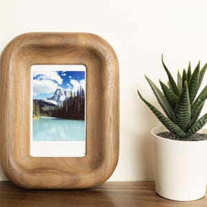 Small Walnut or Oak Picture Frame, Magnetic Fridge or Wall, for Instax Mini image 6