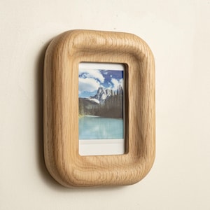 Small Walnut or Oak Picture Frame, Magnetic Fridge or Wall, for Instax Mini image 5