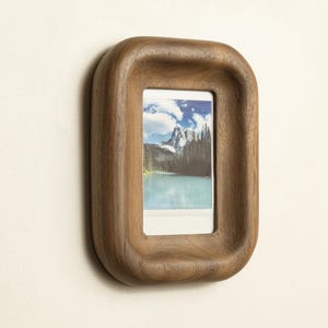 Small Walnut or Oak Picture Frame, Magnetic Fridge or Wall, for Instax Mini image 4