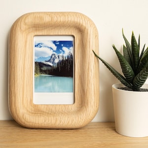 Small Walnut or Oak Picture Frame, Magnetic Fridge or Wall, for Instax Mini image 7