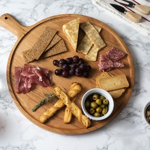 Serving board, platter, charcuterie board, cheese board, cherry, round, large
