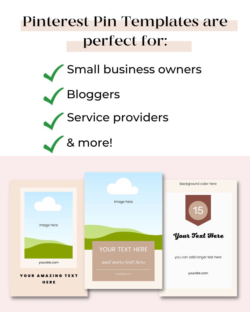 Minimalist Pinterest Pin Templates | Canva-editable (digital Download ...
