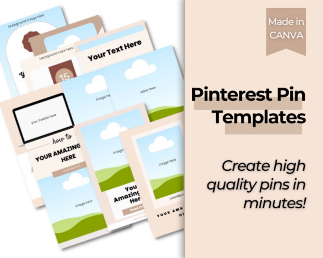 Minimalist Pinterest Pin Templates | Canva-editable (digital Download ...