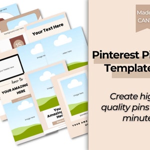 Minimalist Pinterest Templates | Canva Templates | Pinterest Pins | Customizable Pin Templates