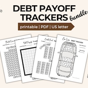 Paquete imprimible de seguimiento de deudas / Hojas para colorear sobre el pago de deudas / Seguimiento de pagos de deudas / Préstamos para automóviles / Préstamos estudiantiles / Tarjetas de crédito