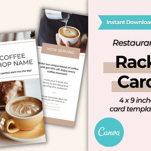 Sjabloon voor rekkaarten | Restaurant reclamekaart | Prijsgidssjabloon | 4x9 rekkaartontwerp