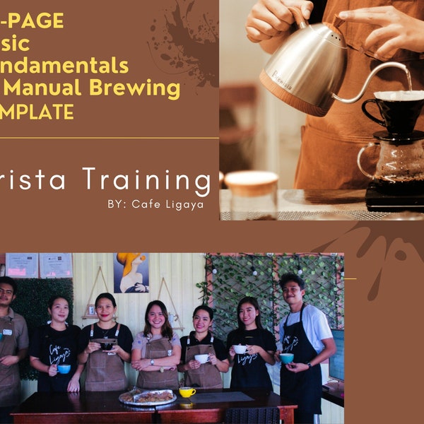 Coffee Shop Barista Training | Barista Training Canva Template | Editable Canva Template for Coffee Shops Training