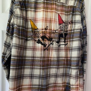 Plaid gnome Skate Shirt -  Large